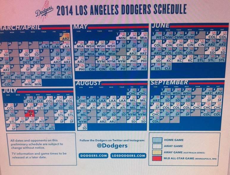 1996 Los Angeles Dodgers Schedule- Team store ⚾️⚾️